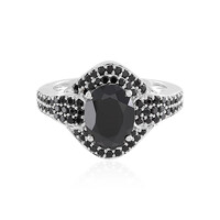 Bague en argent et Spinelle noir