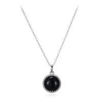Collier en argent et Agate noire
