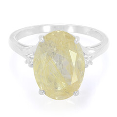 Bague en argent et Quartz rutile (Cheveux de Vénus)