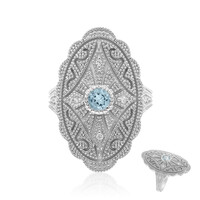 Bague en argent et Topaze bleu ciel