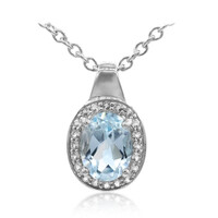 Collier en argent et Topaze bleu ciel