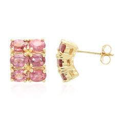 Boucles d'oreilles en or et Saphir Padparadscha non chauffé (AMAYANI)