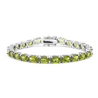 Bracelet en argent et Péridot de Birmanie