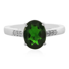 Bague en argent et Diopside de Russie