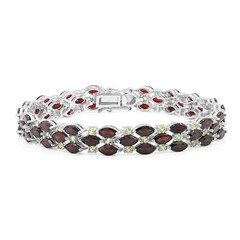 Bracelet en argent et Grenat du Mozambique