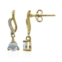 Boucles d'oreilles en argent et Topaze bleu ciel