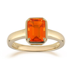 Bague en or et Opale de feu mexicaine AAA