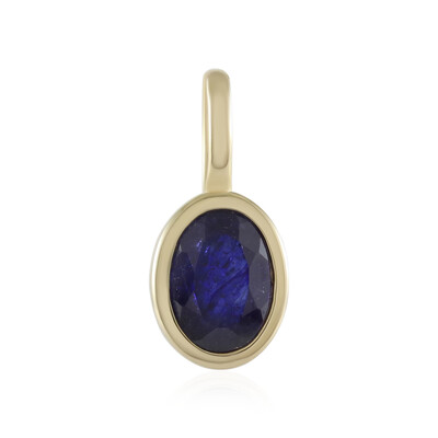 Pendentif en argent et Saphir bleu de Madagascar