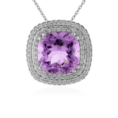 Collier en argent et Améthyste Rose de France