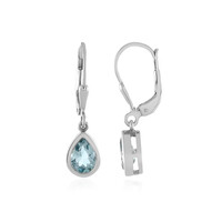 Boucles d'oreilles en argent et Topaze bleu ciel