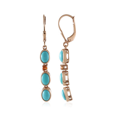 Boucles d'oreilles en argent et Turquoise Sleeping Beauty (KM by Juwelo)