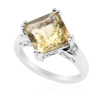 Bague en argent et Labradorite dorée