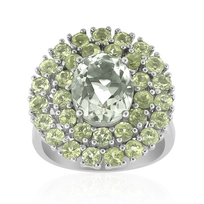 Bague en argent et Améthyste verte