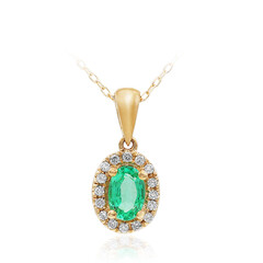 Collier en or et Emeraude de Zambie AAA
