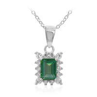 Collier en argent et Topaze vert papillon