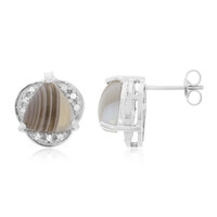 Boucles d'oreilles en argent et Agate du Botswana