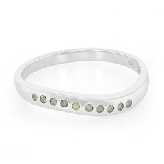 Bague en argent et Diamant vert émeraude