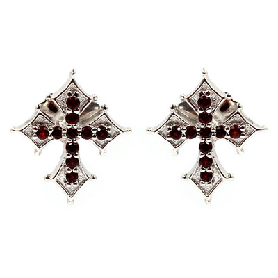 Boucles d'oreilles en argent et Grenat du Mozambique (Dallas Prince Designs)