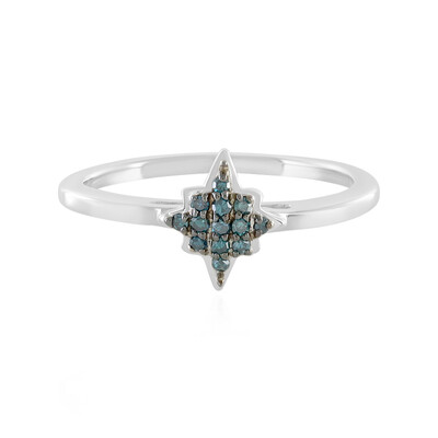 Bague en argent et Diamant SI1 bleu