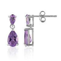 Boucles d'oreilles en argent et Améthyste