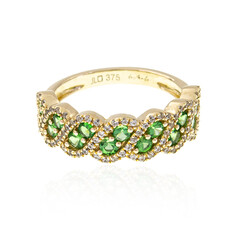 Bague en or et Tsavorite de Tanzanie AAA (de Melo)
