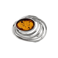 Bague en argent et Ambre baltique
