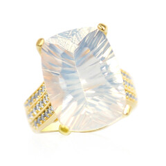 Bague en argent et Quartz bleu lunaire