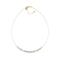 Collier en acier inoxydable et Aigue-marine
