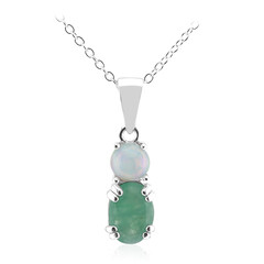 Collier en argent et Emeraude du Brésil