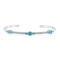 Bracelet en argent et Apatite bleu néon