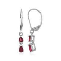 Boucles d'oreilles en argent et Rubis de Madagascar