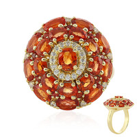 Bague en argent et Saphir rouge du soir