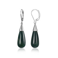 Boucles d'oreilles en argent et Agate mousse