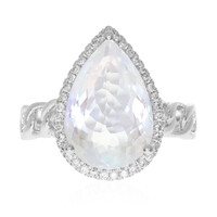 Bague en or et Pierre de Lune arc-en-ciel (CIRARI)