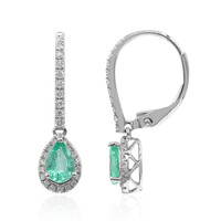 Boucles d'oreilles en or et Emeraude de Zambie AAA (CIRARI)