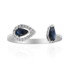 Bague en or et Saphir bleu de Ceylan