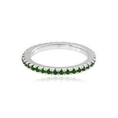 Bague en argent et Diopside de Russie