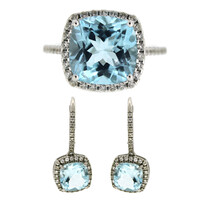 Bague en argent et Topaze bleu ciel