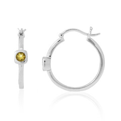 Boucles d'oreilles en argent et Scapolite cognac