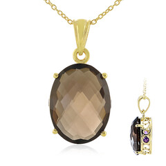 Collier en argent et Quartz fumé