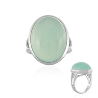 Bague en argent et Calcédoine d'eau