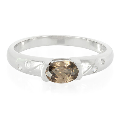 Bague en argent et Zircon cannelle