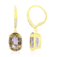 Boucles d'oreilles en argent et Quartz champagne mystique