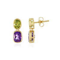 Boucles d'oreilles en argent et Améthyste de Zambie
