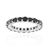 Bague en argent et Spinelle noir