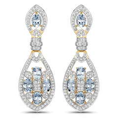 Boucles d'oreilles en or et Aigue-marine (SUHANA)