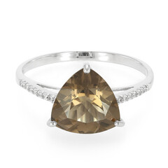 Bague en argent et Quartz fumé