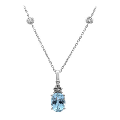 Collier en or et Aigue-Marine du Brésil AAA