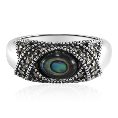 Bague en argent et Coquillage d'Abalone