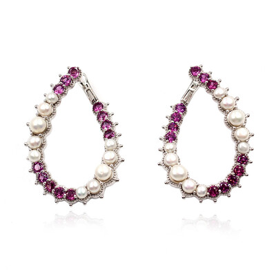 Boucles d'oreilles en argent et Grenat Rhodolite (Dallas Prince Designs)